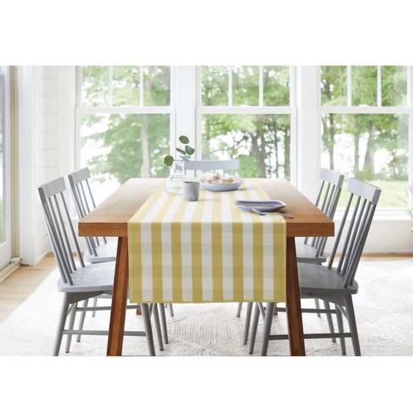 Threshold Table Runner Cotton Gingham Check 72” x 14” - Picture 1 of 8